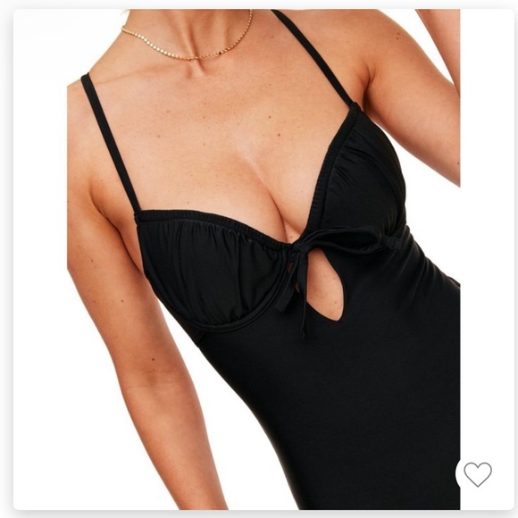 Adore Me Anabee One Piece Swimsuit Swim Suit Swimwear - Jet Black - Picture 2 of 8